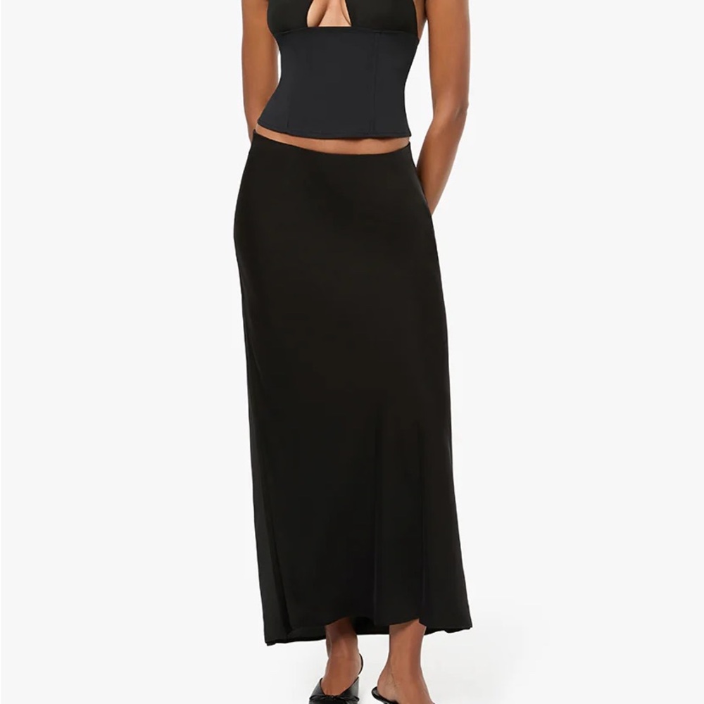WeWoreWhat Black Silky Slip Skirt